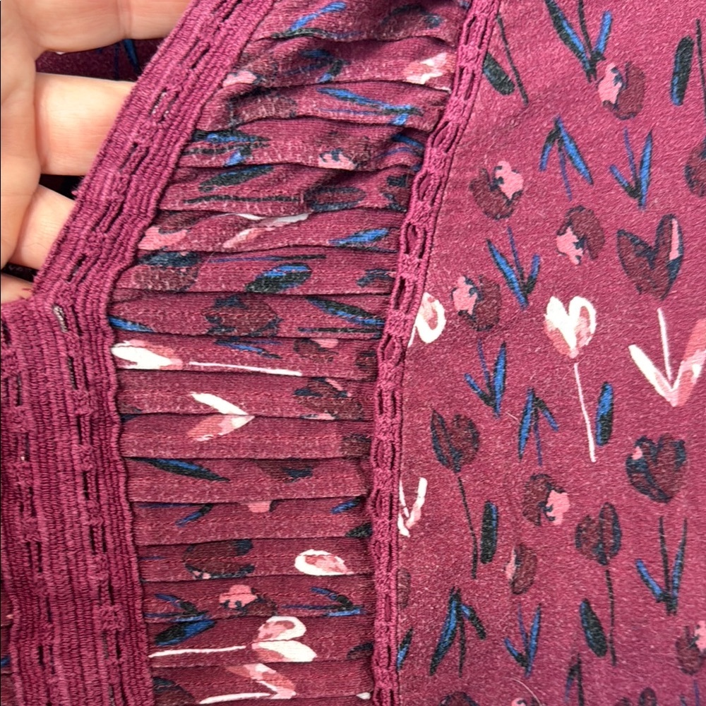 Daniel Rainn Maroon Patterned Blouse - image 2